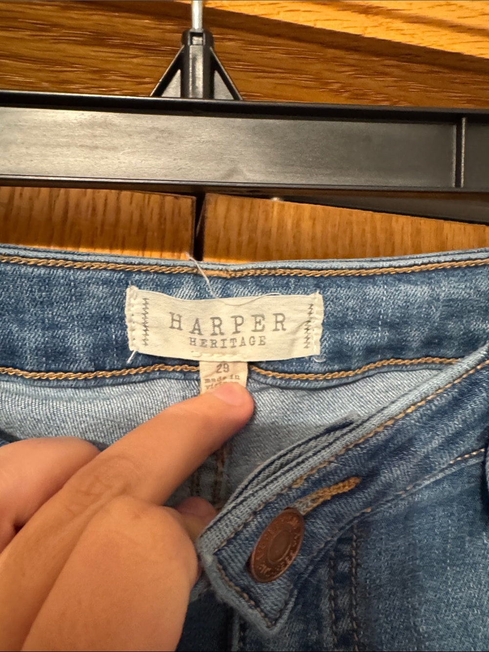 Women's Light Blue Distressed Flare Jeans - Picture 2 of 3